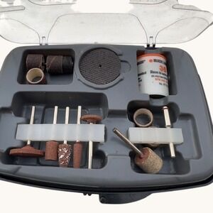 Black & Decker Rotary Tool Accessory Set Sanding Grinding Cutting Discs Case